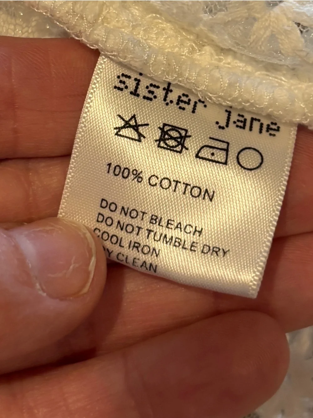 SISTER JANE White Floral Lace Blouse Size S - Picture 12 of 12